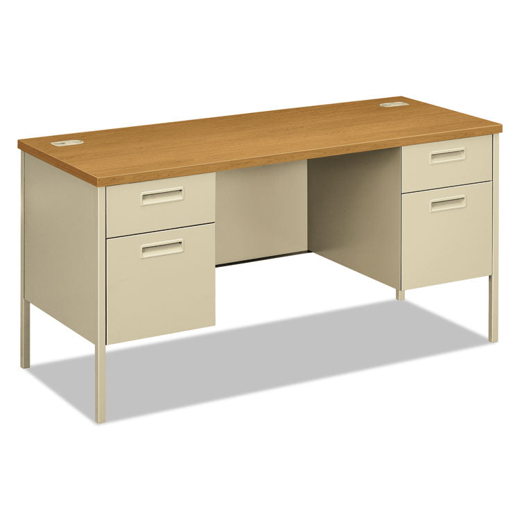 Metro Series Kneespace Credenza, 60w X 24d X 29.5h, Harvest/putty 1