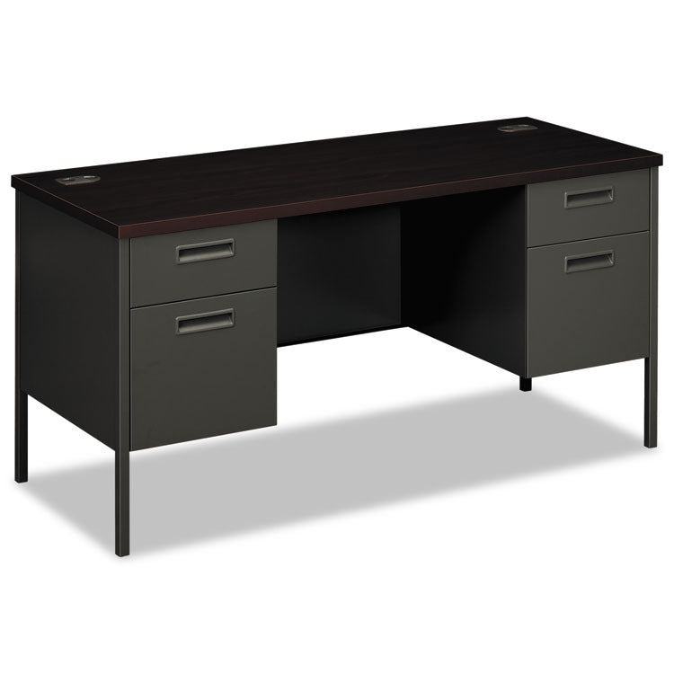 Metro Series Kneespace Credenza, 60w X 24d X 29.5h, Mahogany/charcoal 1