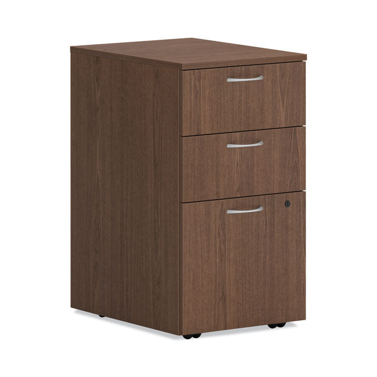 Mod Mobile Pedestal, Left or Right, 3-Drawers: Box/Box/File, Legal/Letter, Sepia Walnut, 15" x 20" x 28" 1