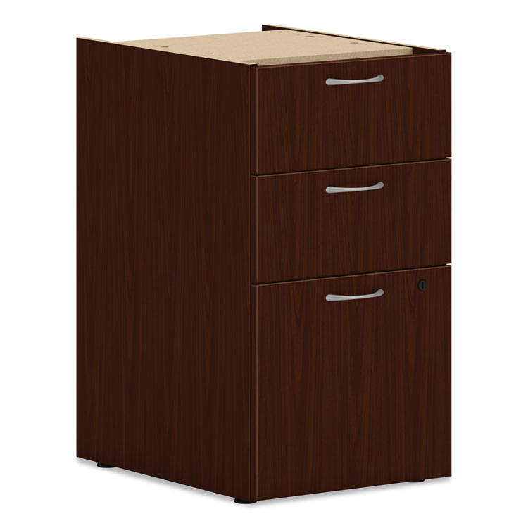 Mod Support Pedestal, Left Or Right, 3-Drawers: Box/box/file, Legal/letter, Traditional Mahogany, 15" X 20" X 28" 1