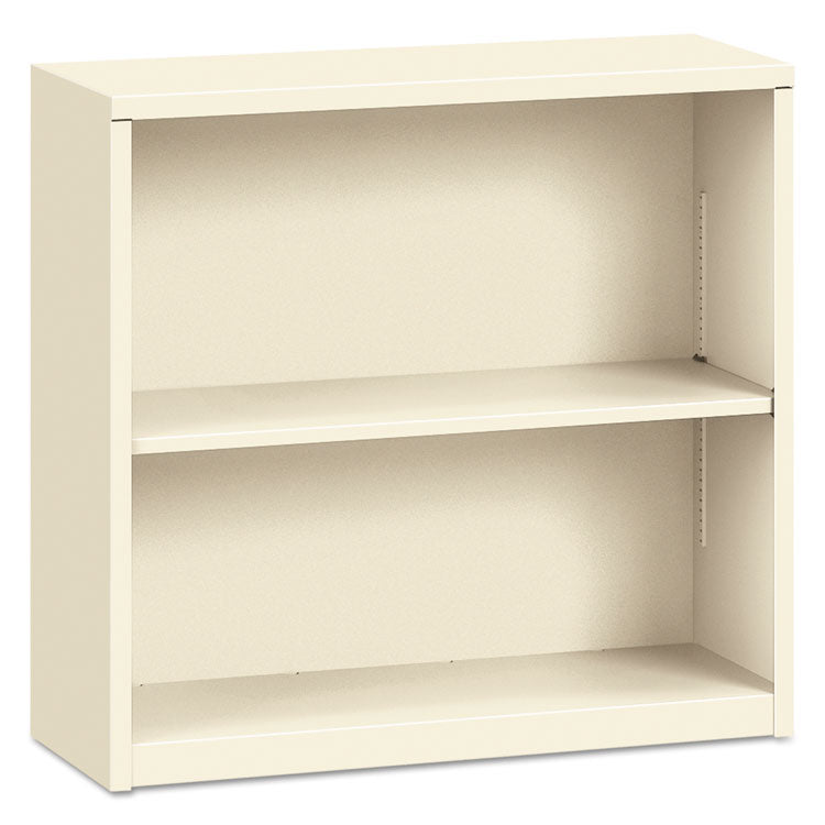 Metal Bookcase, Two-Shelf, 34.5w x 12.63d x 29h, Putty 1