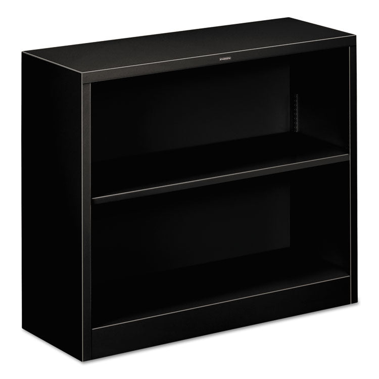 Metal Bookcase, Two-Shelf, 34.5w x 12.63d x 29h, Black 1