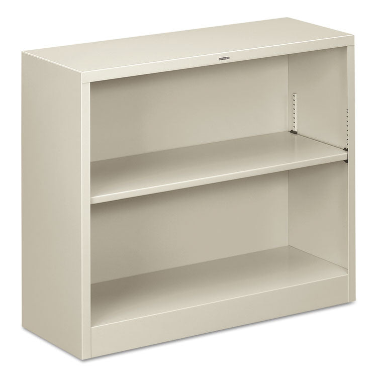 Metal Bookcase, Two-Shelf, 34.5w x 12.63d x 29h, Light Gray 1