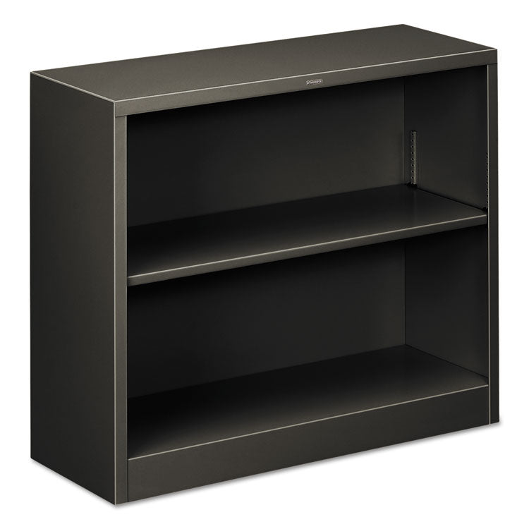 Metal Bookcase, Two-Shelf, 34.5w x 12.63d x 29h, Charcoal 1