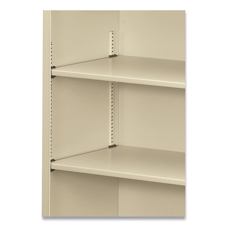 Metal Bookcase, Three-Shelf, 34.5w x 12.63d x 41h, Putty 3