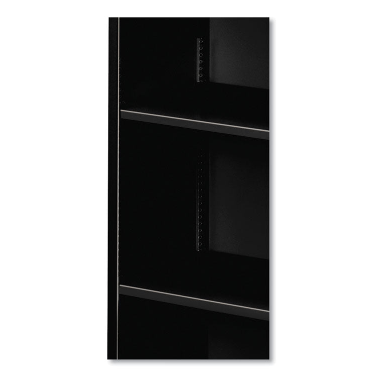 Metal Bookcase, Three-Shelf, 34.5w x 12.63d x 41h, Black 3