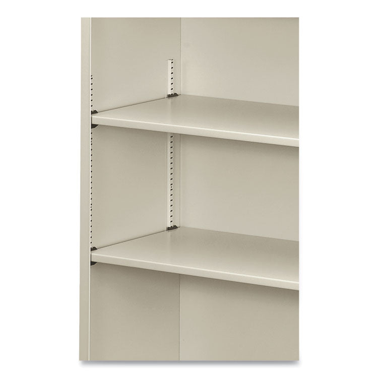 Metal Bookcase, Three-Shelf, 34.5w x 12.63d x 41h, Light Gray 3