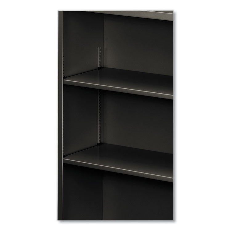 Metal Bookcase, Three-Shelf, 34.5w x 12.63d x 41h, Charcoal 3