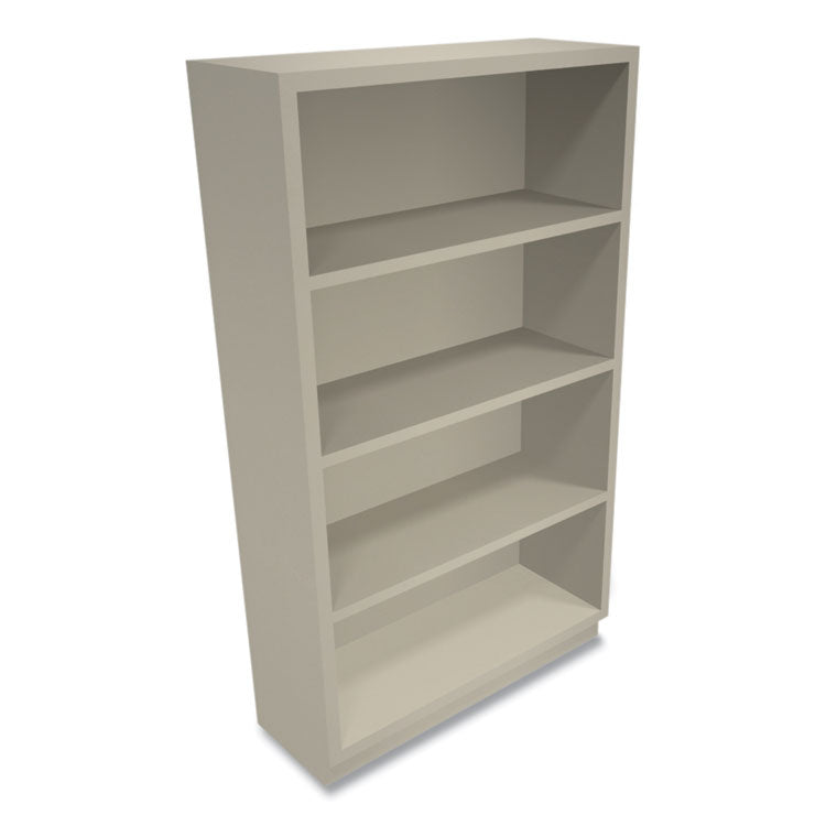 Metal Bookcase, Four-Shelf, 34.5w x 12.63d x 59h, Putty 3