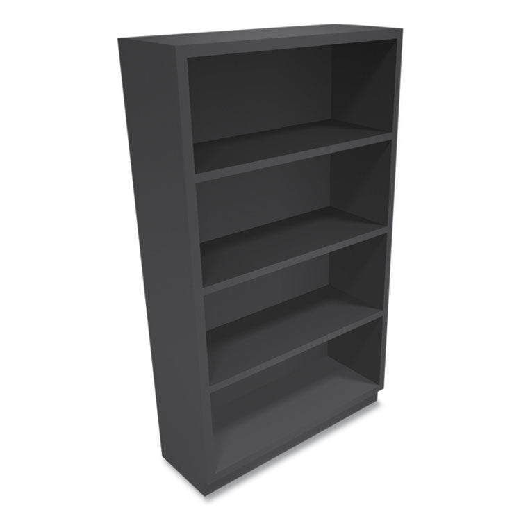 Metal Bookcase, Four-Shelf, 34.5w x 12.63d x 59h, Charcoal 3