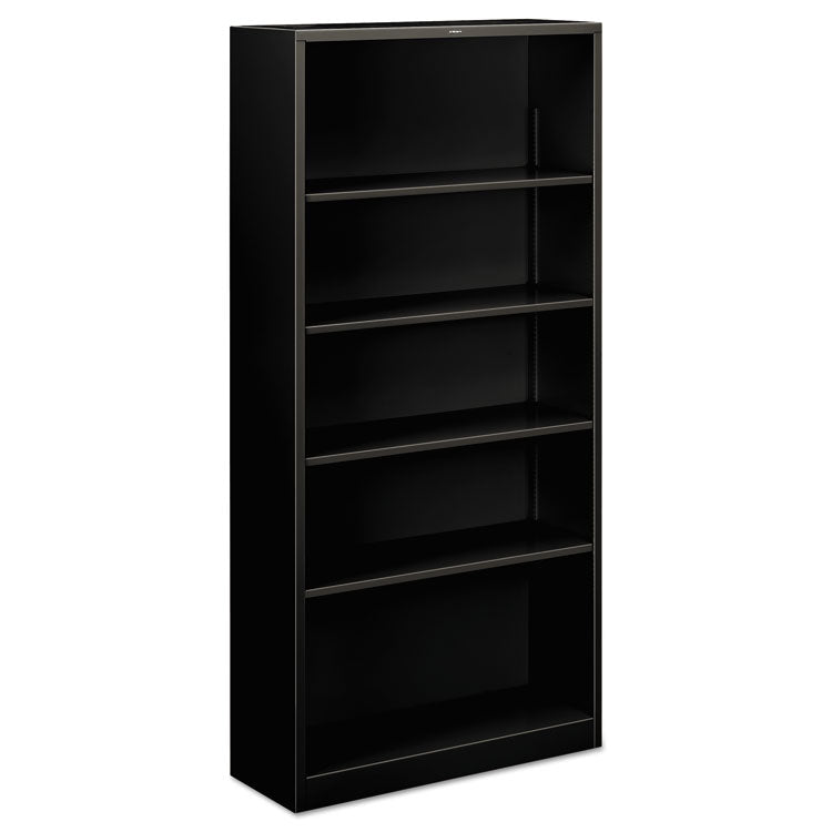 Metal Bookcase, Five-Shelf, 34.5w x 12.63w x 71h, Black 1