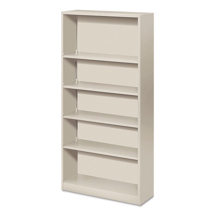 Metal Bookcase, Five-Shelf, 34.5w x 12.63d x 71h, Light Gray 1