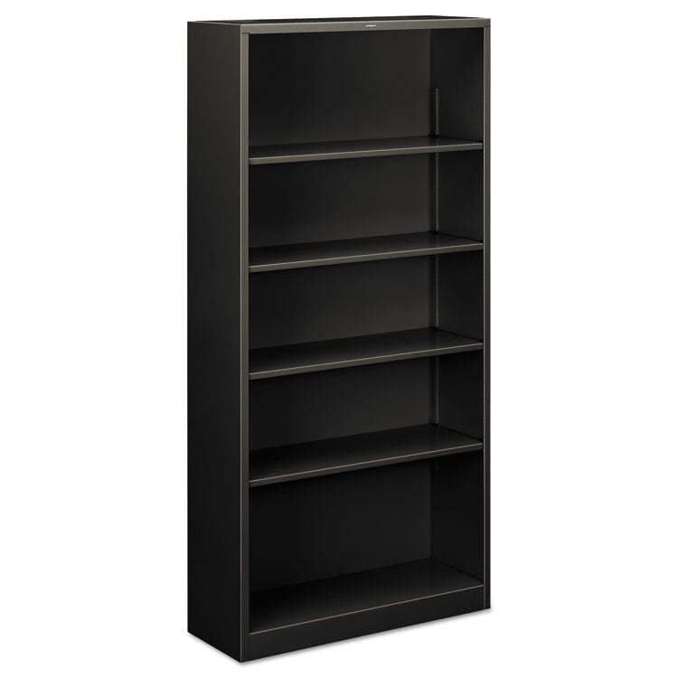 Metal Bookcase, Five-Shelf, 34.5w x 12.63d x 71h, Charcoal 1