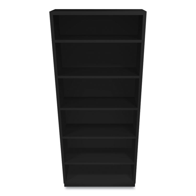 Metal Bookcase, Six-Shelf, 34.5w x 12.63d x 81.13h, Black 2