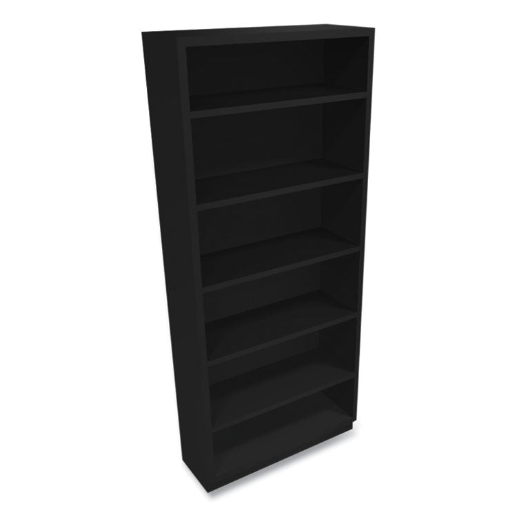 Metal Bookcase, Six-Shelf, 34.5w x 12.63d x 81.13h, Black 3