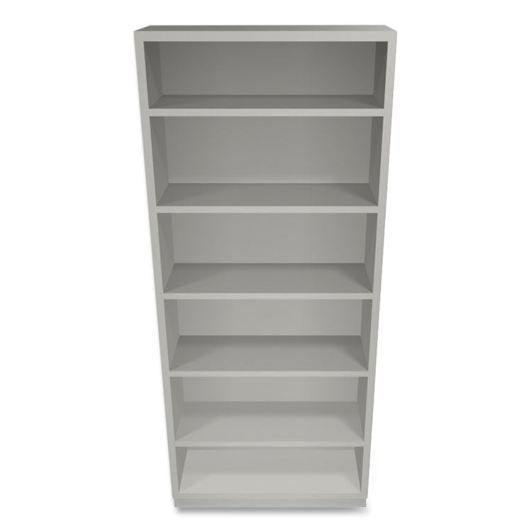 Metal Bookcase, Six-Shelf, 34.5w x 12.63d x 81.13h, Light Gray 2