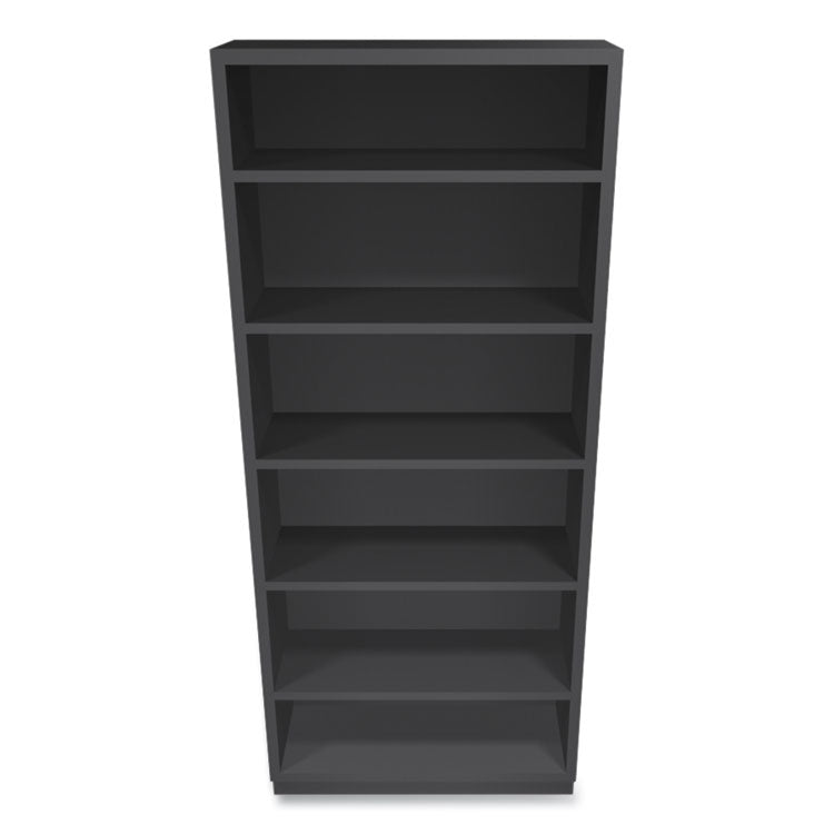 Metal Bookcase, Six-Shelf, 34.5w x 12.63d x 81.13h, Charcoal 2