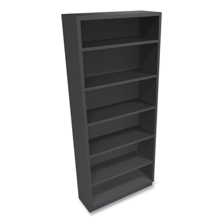 Metal Bookcase, Six-Shelf, 34.5w x 12.63d x 81.13h, Charcoal 3