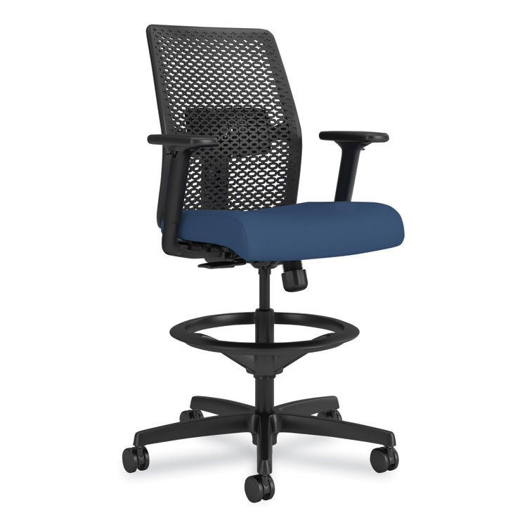 Ignition 2.0 ReActiv Low-Back Task Stool, 22.88" to 31.75" Seat Height, Elysian Seat, Charcoal Back, Black Base 1