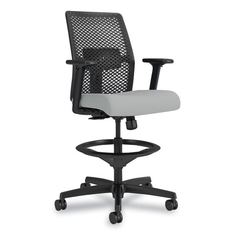 Ignition 2.0 ReActiv Low-Back Task Stool, 22.88" to 31.75" Seat Height, Flint Seat, Charcoal Back, Black Base 1