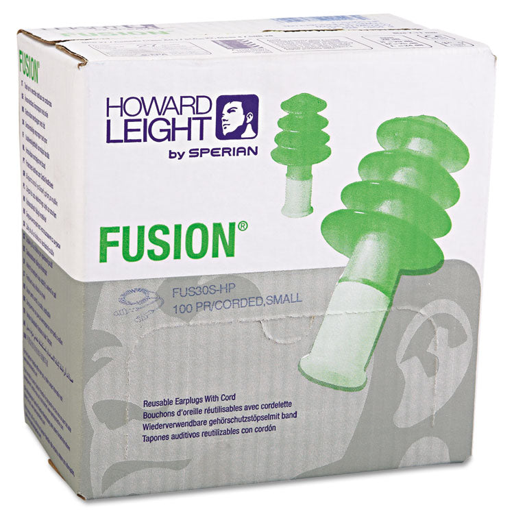 Fus30s-Hp Fusion Multiple-Use Earplugs, Small, 27nrr, Corded, Gn/we, 100 Pairs 2