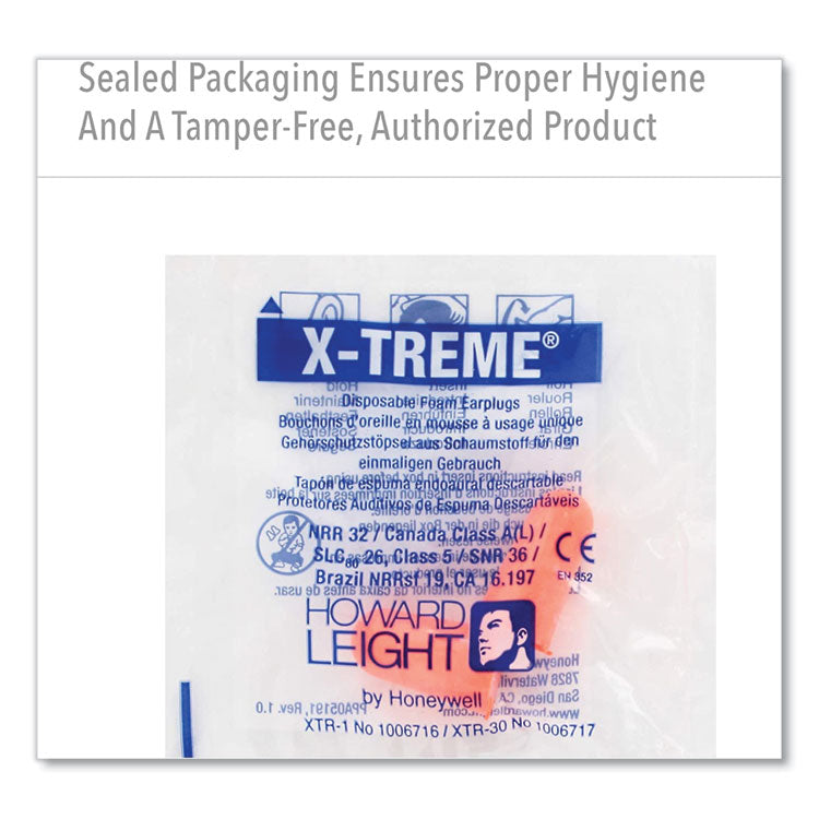 X-TREME Uncorded Disposable Earplugs, Uncorded, One Size Fits Most, 32 dB, Orange, 2,000/Carton 2