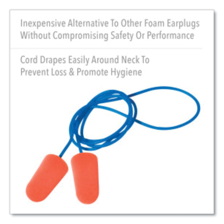 X-TREME Corded Disposable Earplugs, Corded, One Size Fits Most, 32 dB, Orange, 1,000/Carton 4