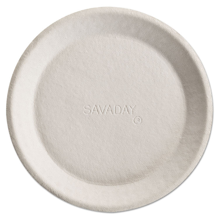 Savaday Molded Fiber Plates, 10", Cream, 500/carton 1