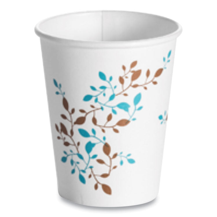 Single Wall Hot Cups, 8 Oz, Vine Design, 1,000/carton 1