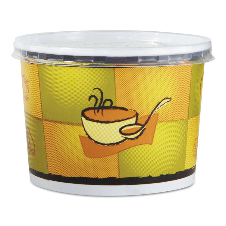 Streetside Squat Paper Food Container With Lid, Streetside Design, 12 Oz, 250/carton 1