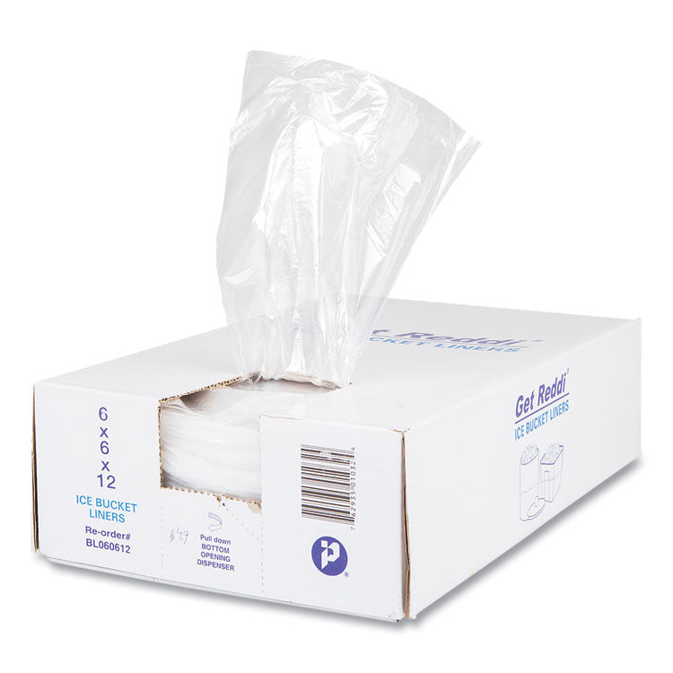 Ice Bucket Liner Bags, 3 Qt, 0.5 Mil, 6" X 12", Clear, 1,000/carton 1