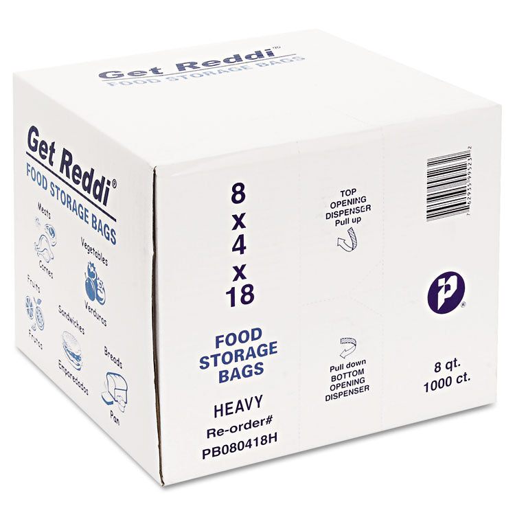 Food Bags, 8 Qt, 1 Mil, 8" X 18", Clear, 1,000/carton 2