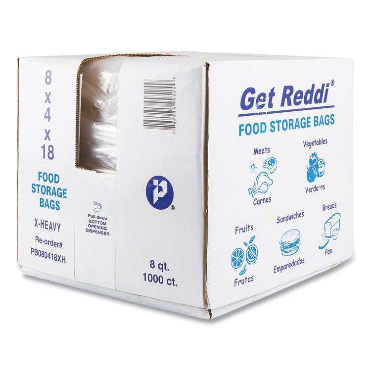 Food And Utility Bags, 8 Qt, 1.2 Mil, 8" X 18", Clear, 1,000/carton 2