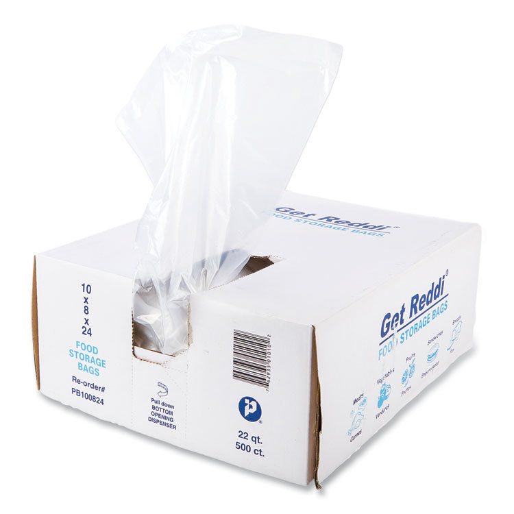 Food Bags, 22 Qt, 1 Mil, 10" X 24", Clear, 500/carton 1