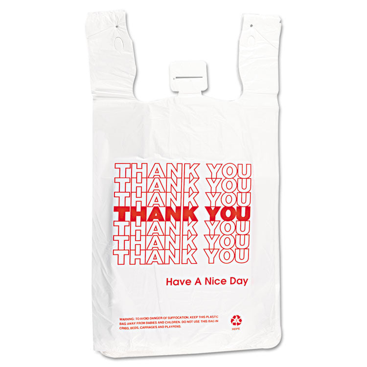 Hdpe T-Shirt Bags, 14 Microns, 12" X 23", White, 500/carton 1