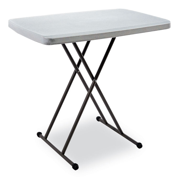 IndestrucTable Classic Personal Folding Table, 30" x 20" x 25" to 28", Charcoal 1