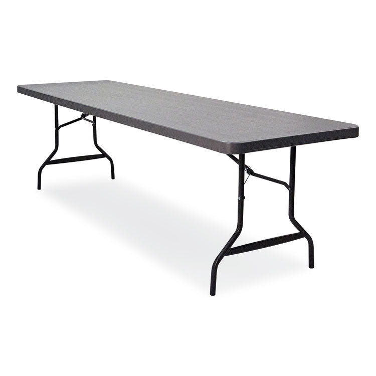 IndestrucTable Commercial Folding Table, Rectangular, 96" x 30" x 29", Charcoal Top, Charcoal Base/Legs 2