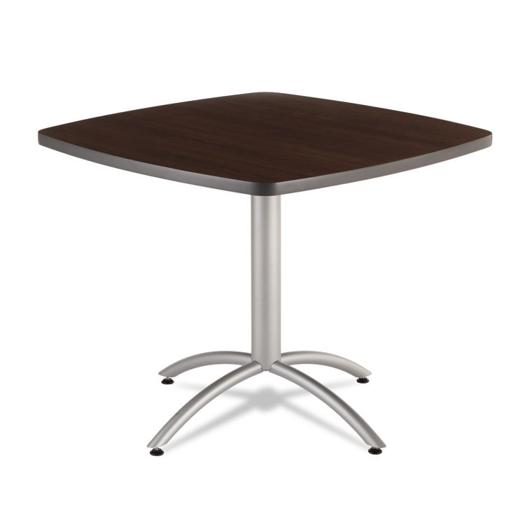 CafeWorks Cafe-Height Table, Square, 36" x 36" x 30", Walnut/Silver 1