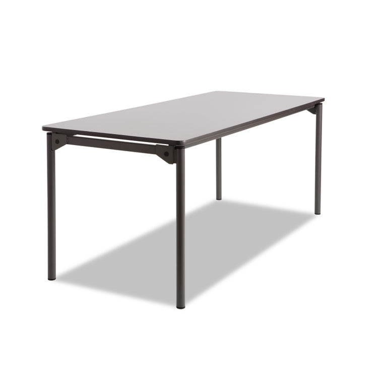 Maxx Legroom Wood Folding Table, Rectangular, 72" x 30" x 29.5", Gray/Charcoal 1