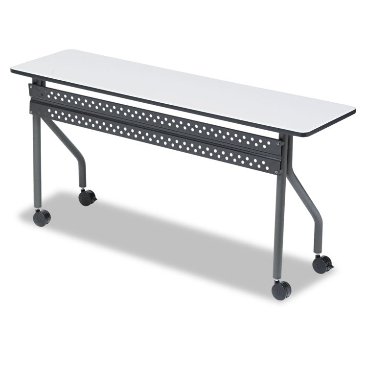 OfficeWorks Mobile Training Table, Rectangular, 60" x 18" x 29", Gray/Charcoal 1