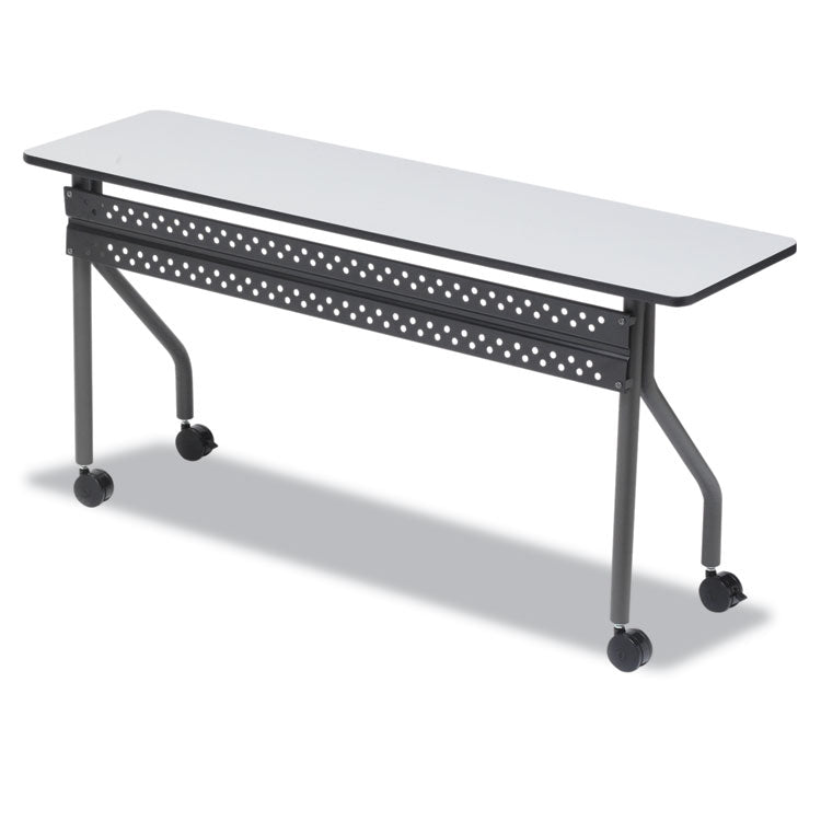 OfficeWorks Mobile Training Table, Rectangular, 72" x 18" x 29", Gray/Charcoal 1