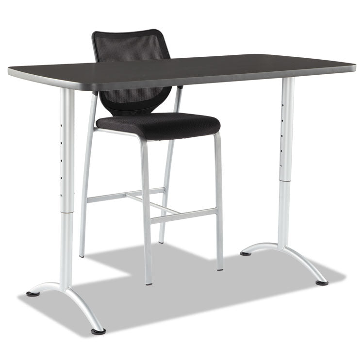 ARC Adjustable-Height Table, Rectangular, 60" x 30" x 30" to 42", Graphite/Silver 2