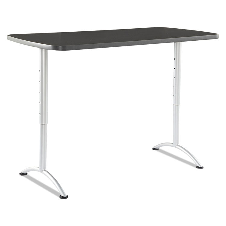 ARC Adjustable-Height Table, Rectangular, 60" x 30" x 30" to 42", Graphite/Silver 1