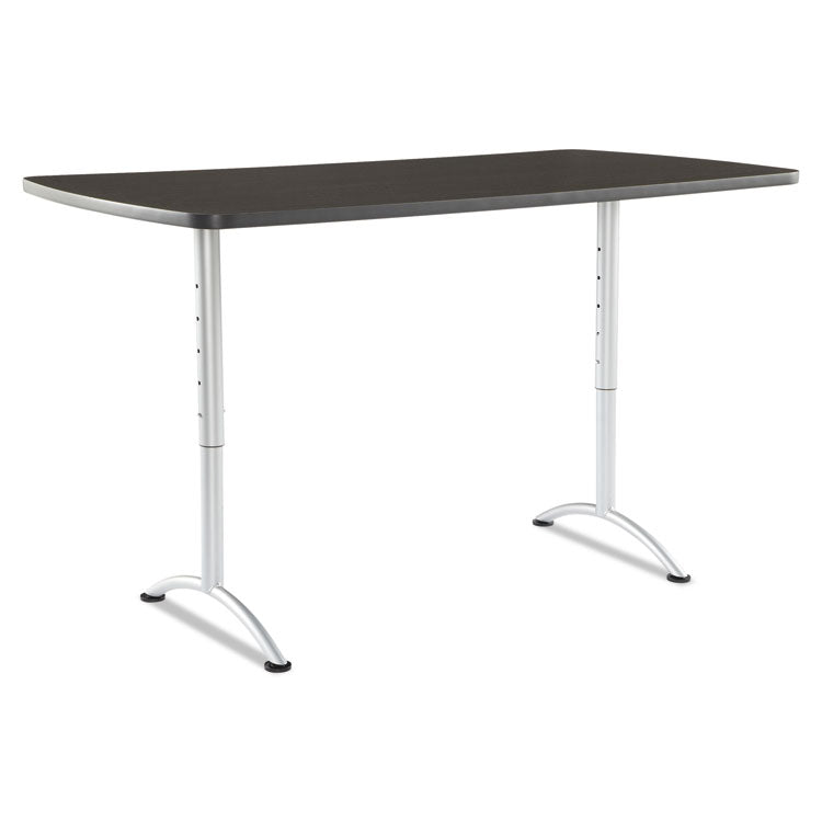 ARC Adjustable-Height Table, Rectangular, 36" x 72" x 30 to 42", Gray Walnut Top, Silver Base 1