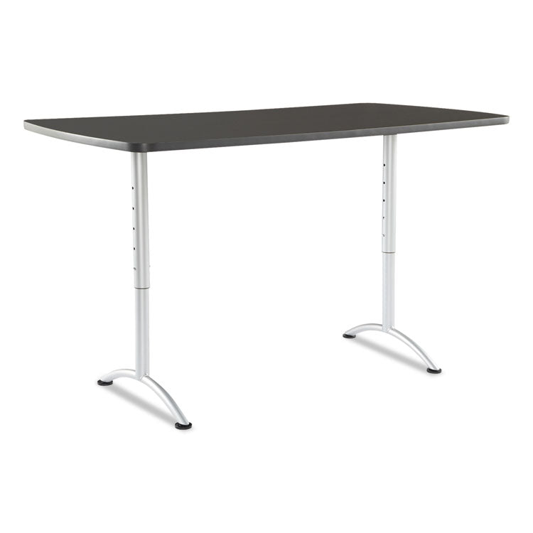 ARC Adjustable-Height Table, Rectangular, 36" x 72" x 30" to 42", Graphite Top, Silver Base 1