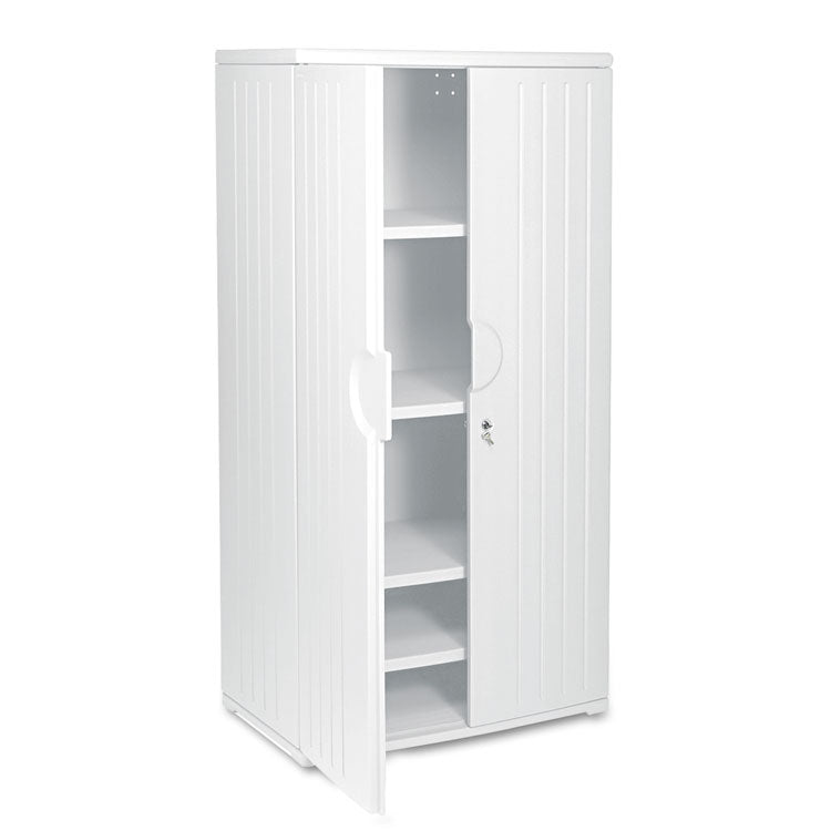 Rough n Ready Storage Cabinet, Four-Shelf, 36w x 22d x 72h, Platinum 1