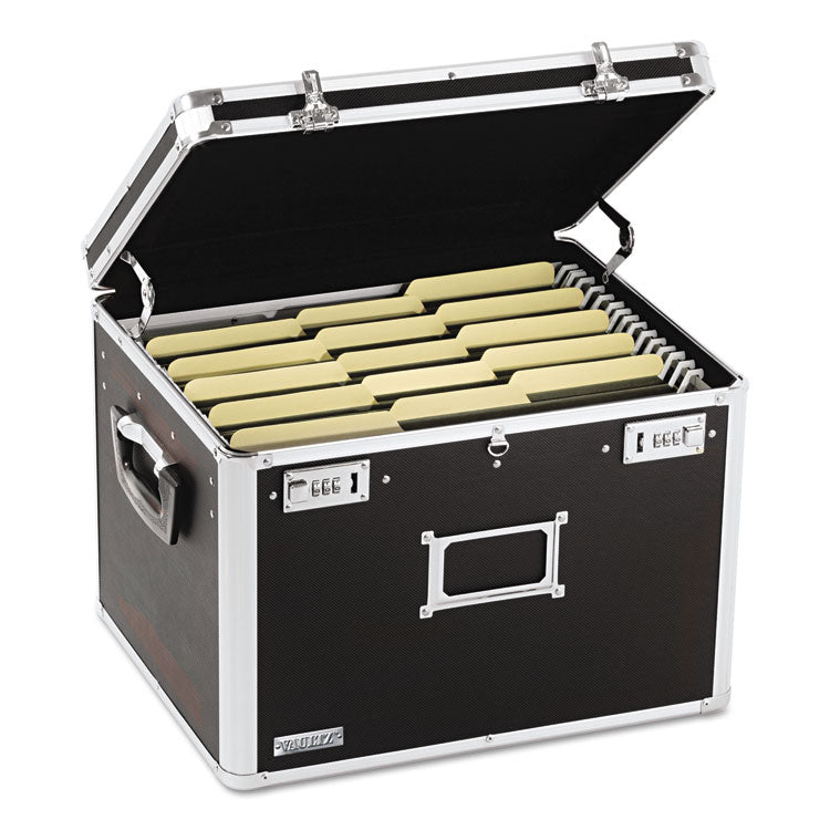 Locking File Chest with  Adjustable File Rails, Letter/Legal Files, 17.5" x 14" x 12.5", Black 1