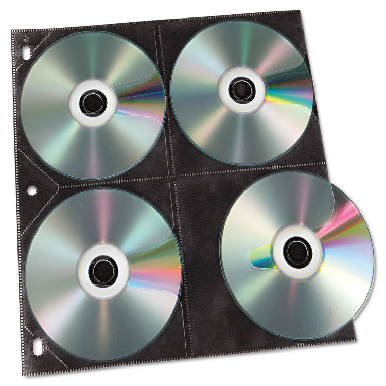 Two-Sided CD Refill Pages for Three-Ring Binder, 8 Disc Capacity, Clear/Black, 50/Pack 2