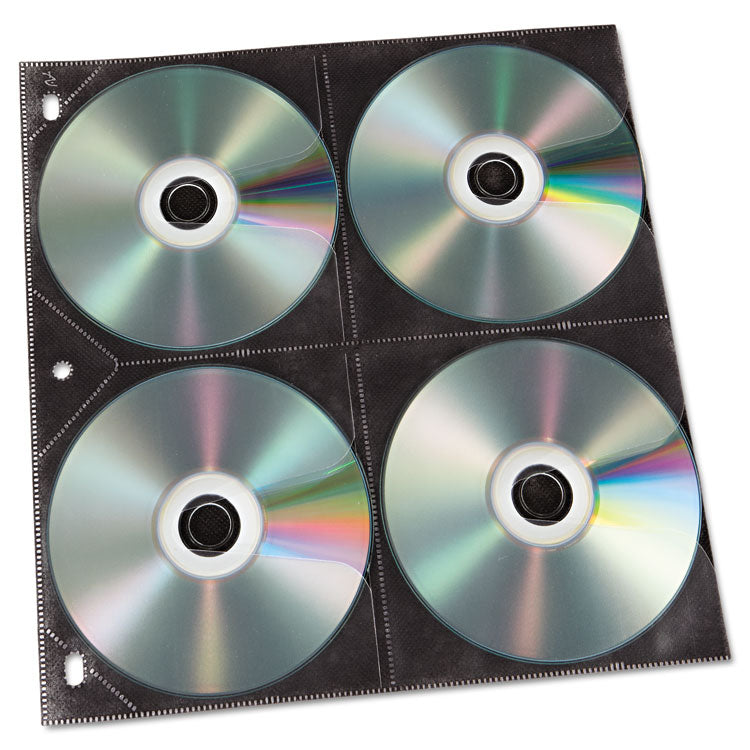 Two-Sided CD Refill Pages for Three-Ring Binder, 8 Disc Capacity, Clear/Black, 50/Pack 4