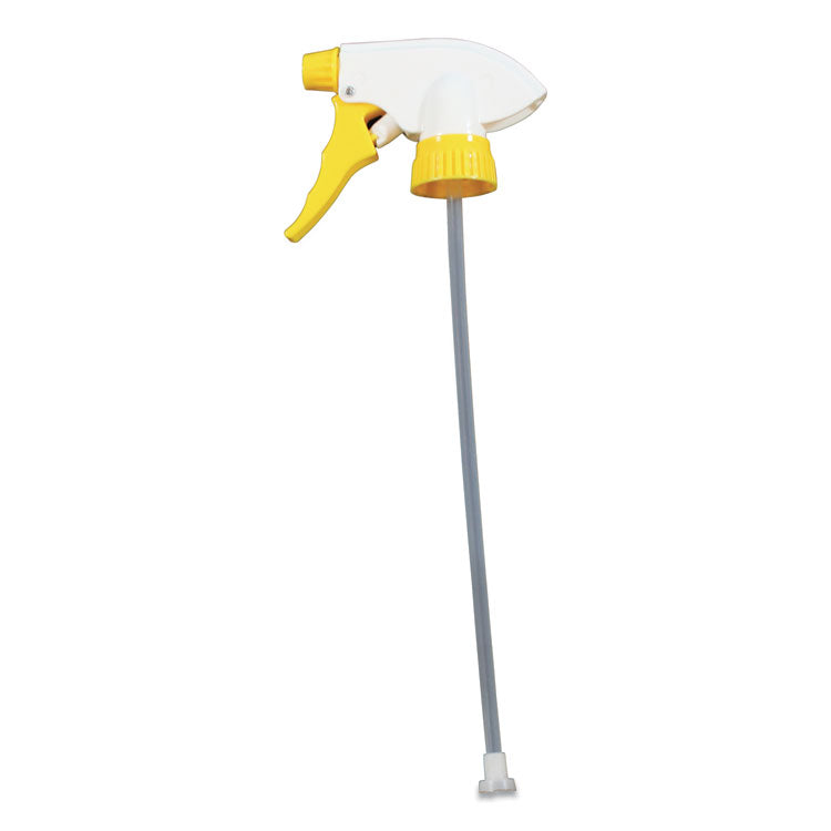 Chemical Resistant Trigger Sprayer, 9.88" Tube, Fits 32 Oz Bottles, Yellow/white, 24/carton 1